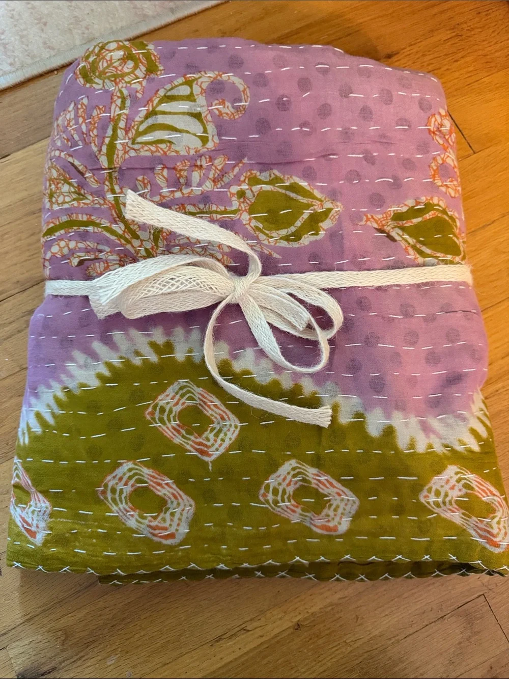 Handmade cotton BOHO Kantha Quilted Throw 55x85 twin